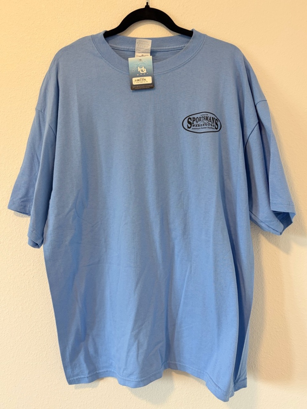 NWT Sportsman's Warehouse Fishing Graphic T-Shirt XL Blue Gildan Ultra Cotton